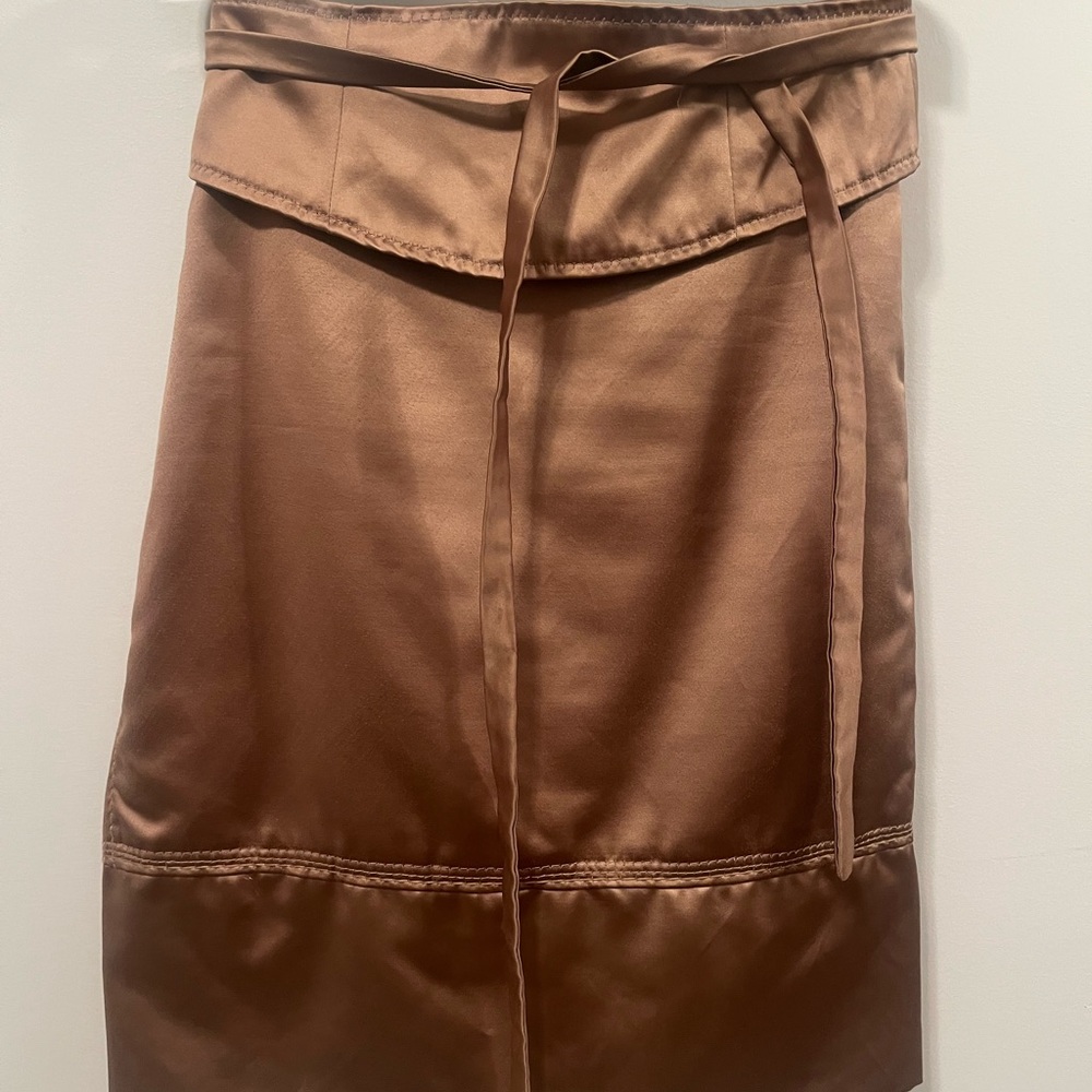 Sportmax Bronze Satin Pencil Skirt